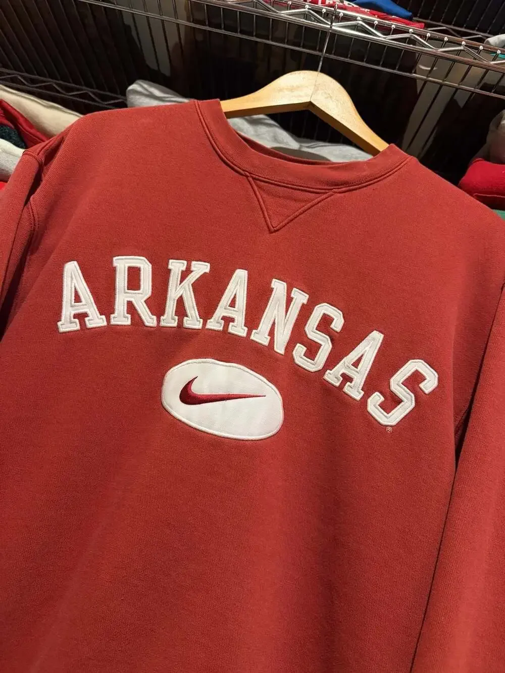 Vintage Nike Team University of Arkansas Razorbacks Crewneck Medium